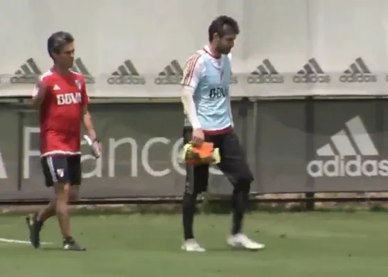 Blooper y lesión de Lux en el entrenamiento de River. Video
