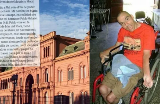 Le cortaron la pensión por discapacidad y le escribió una carta a Macri