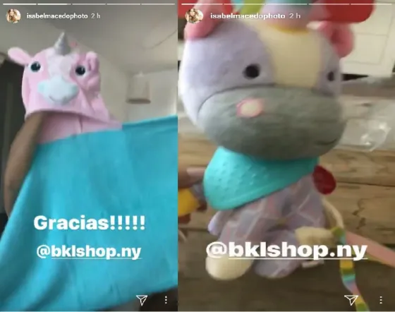 Isabel Macedo, feliz con los regalos para su bebé