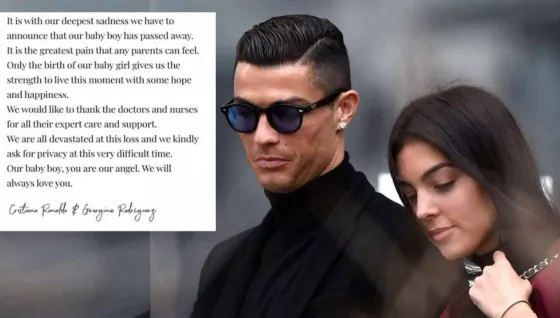 Murió uno de los hijos mellizos de Cristiano Ronaldo y Georgina Rodríguez