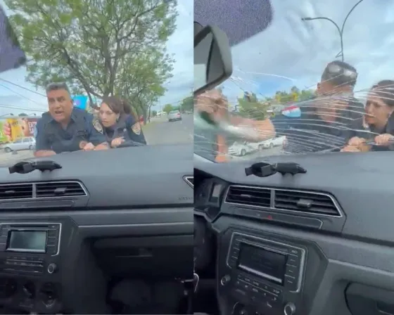 Locura en Córdoba: arrastró a dos policías en el capot de su auto
