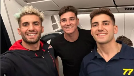 Los hermanos Benavides viajaron con Julián Álvarez