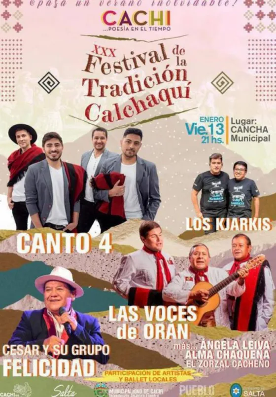 ¿Quienes estarán en el Festival de la Tradición en Cachi?