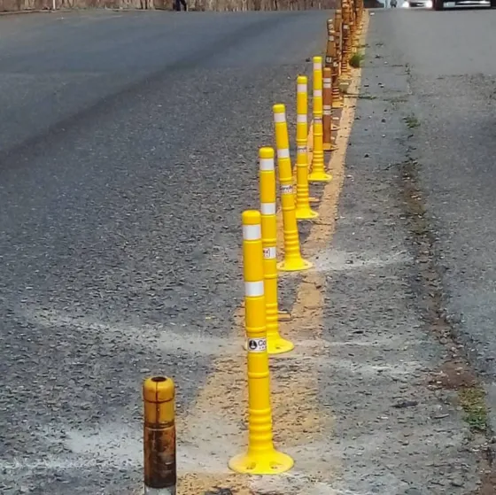 Repusieron los delineadores vandalizados en Avda. Asunción