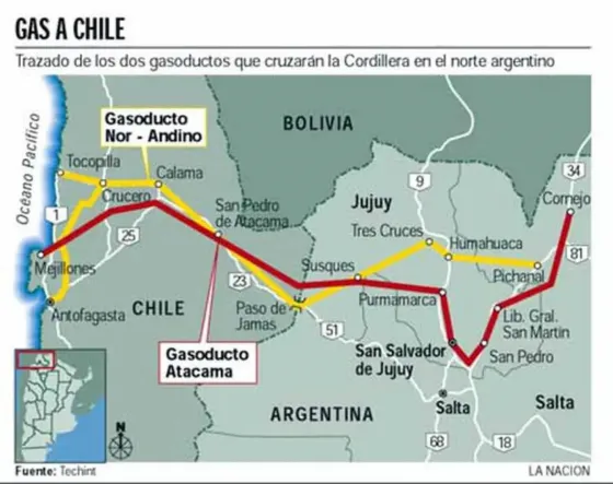 Tras 17 años, se volvió a exportar gas de Salta a Chile