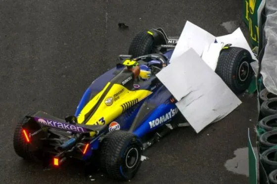 Colapinto chocó en el GP de Brasil