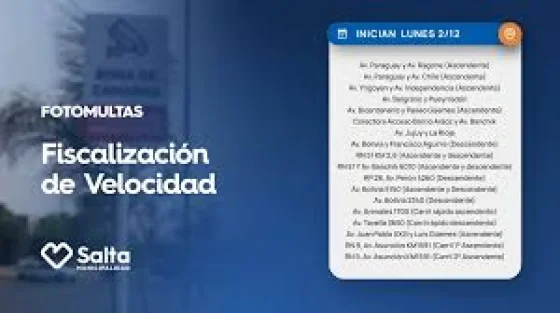 Desde el lunes comienzan a funcionar las fotomultas