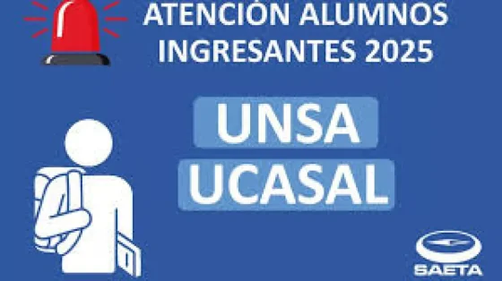 Desde el lunes estudiantes ingresantes de la UNSA y UCASAL pueden renovar el PASE LIBRE