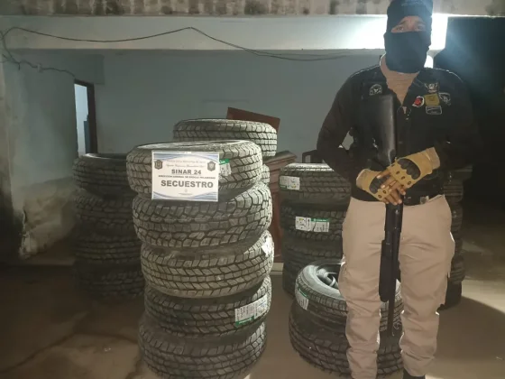 Incautaron más de 100 cubiertas de contrabando en Pichanal