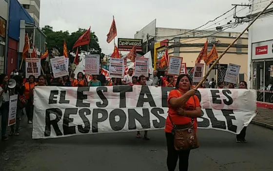 Marcha del PO y organizaciones por el Día Internacional de la Mujer.