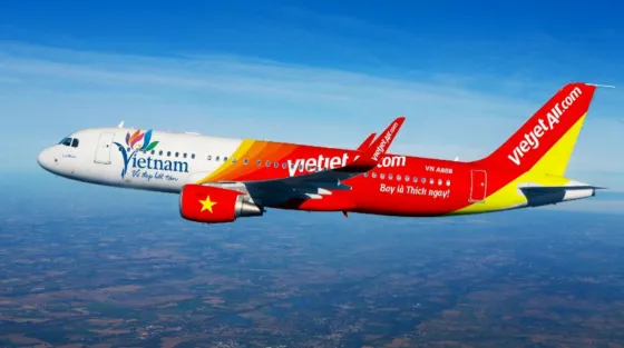 VietJet, empresa aérea de bajo costo en Vietnam.