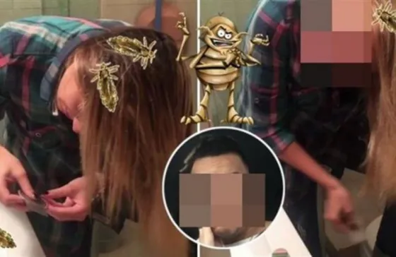 Asco total! : Pescan a famosa sacándose piojos...