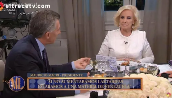 Mauricio Macri junto a Mirtha Legrand